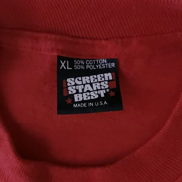 Vintage Shirt XL Unisex Screen Stars 1986 Red Montana Camping Bears T-shirt - Picture 9 of 10